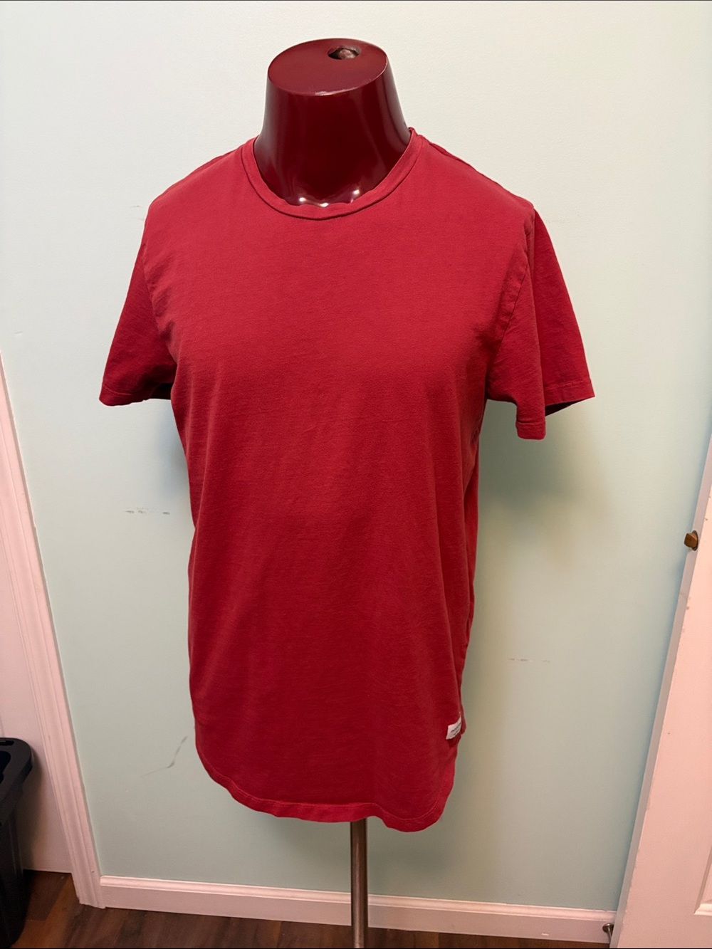 Jack and Jones Men's Deep Red Crewneck Short Sleeve Tee